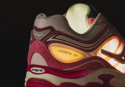 atmos x Saucony ProGrid Omni 9 Pink Flamingo - tallone con finestra Omni 9