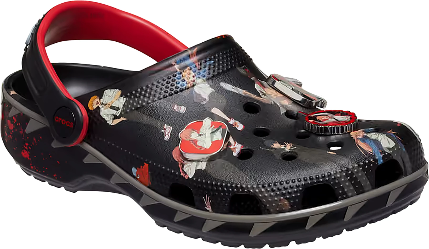 Chainsaw Man x Crocs Classic Clog Characters 213927-90H - vista di tre quarti"