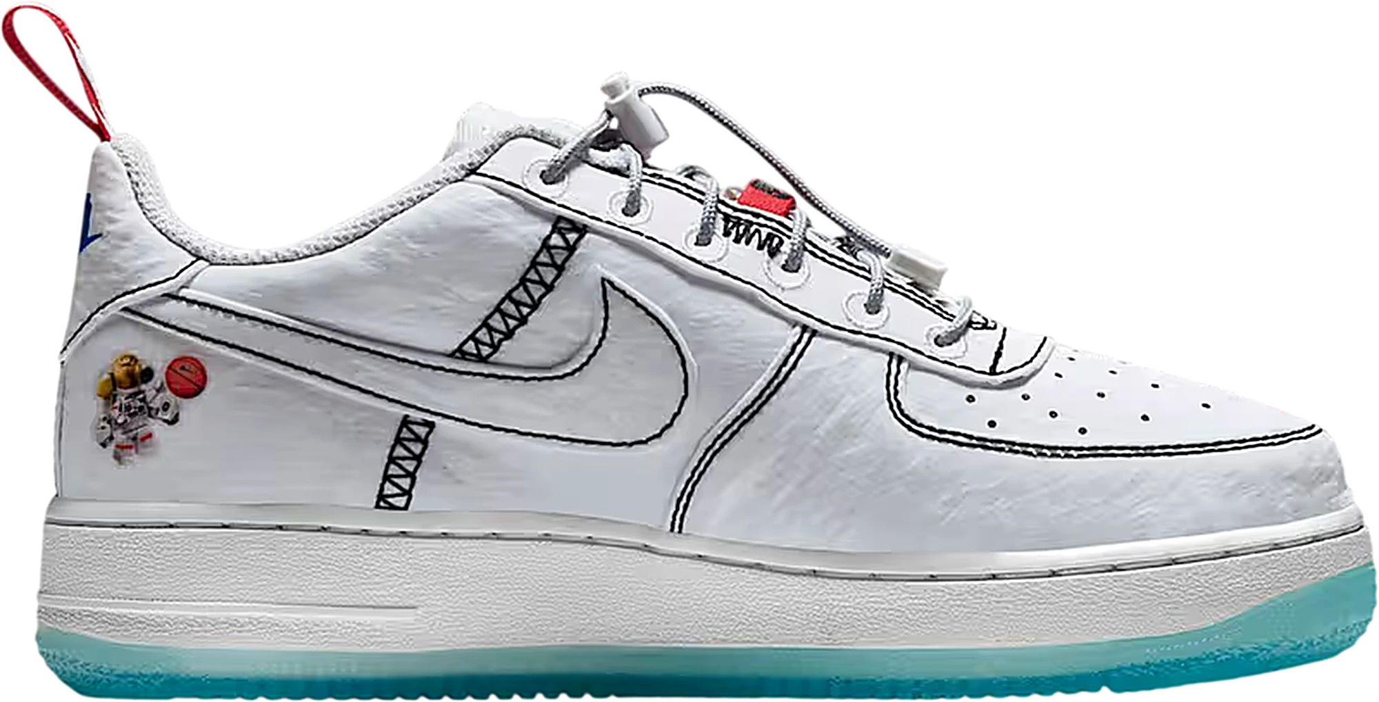 LEGO x Nike Air Force 1 Low Outer Space IU2551-100 - vista laterale interna"