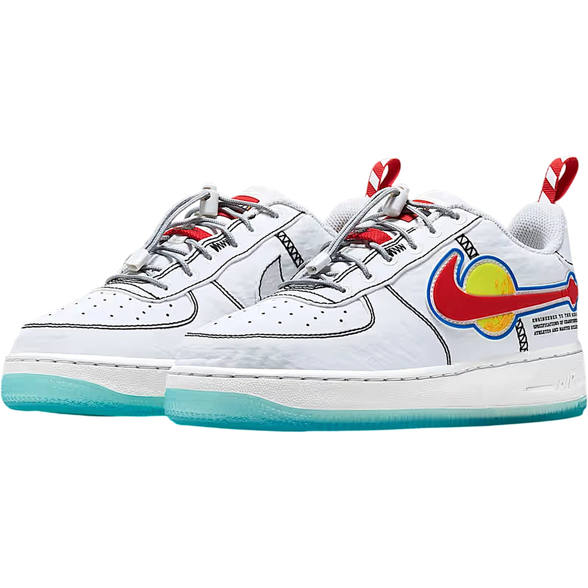 LEGO x Nike Air Force 1 Low Outer Space IU2551-100 - paio vista tre quarti"