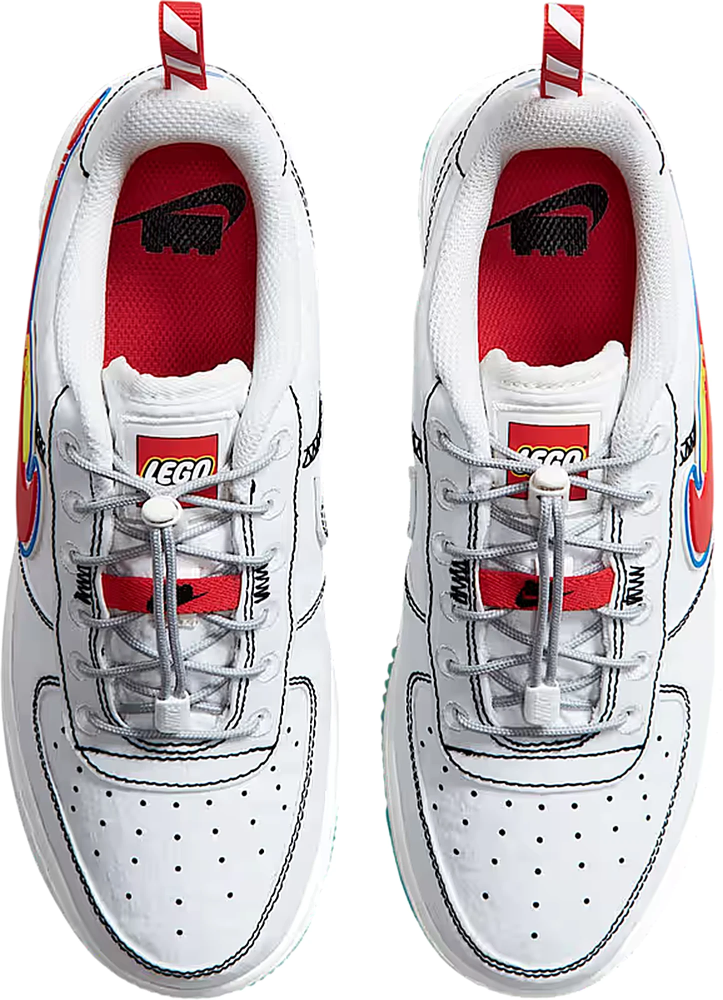 LEGO x Nike Air Force 1 Low Outer Space IU2551-100 - vista dall alto"