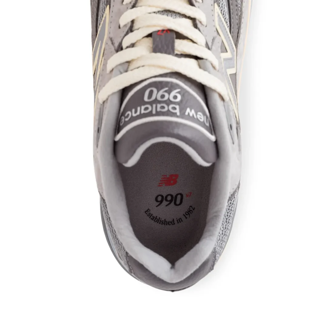 New Balance 990v7 Made in USA Kool Grey U990GR7 - soletta 990 v7 Established in 1982"