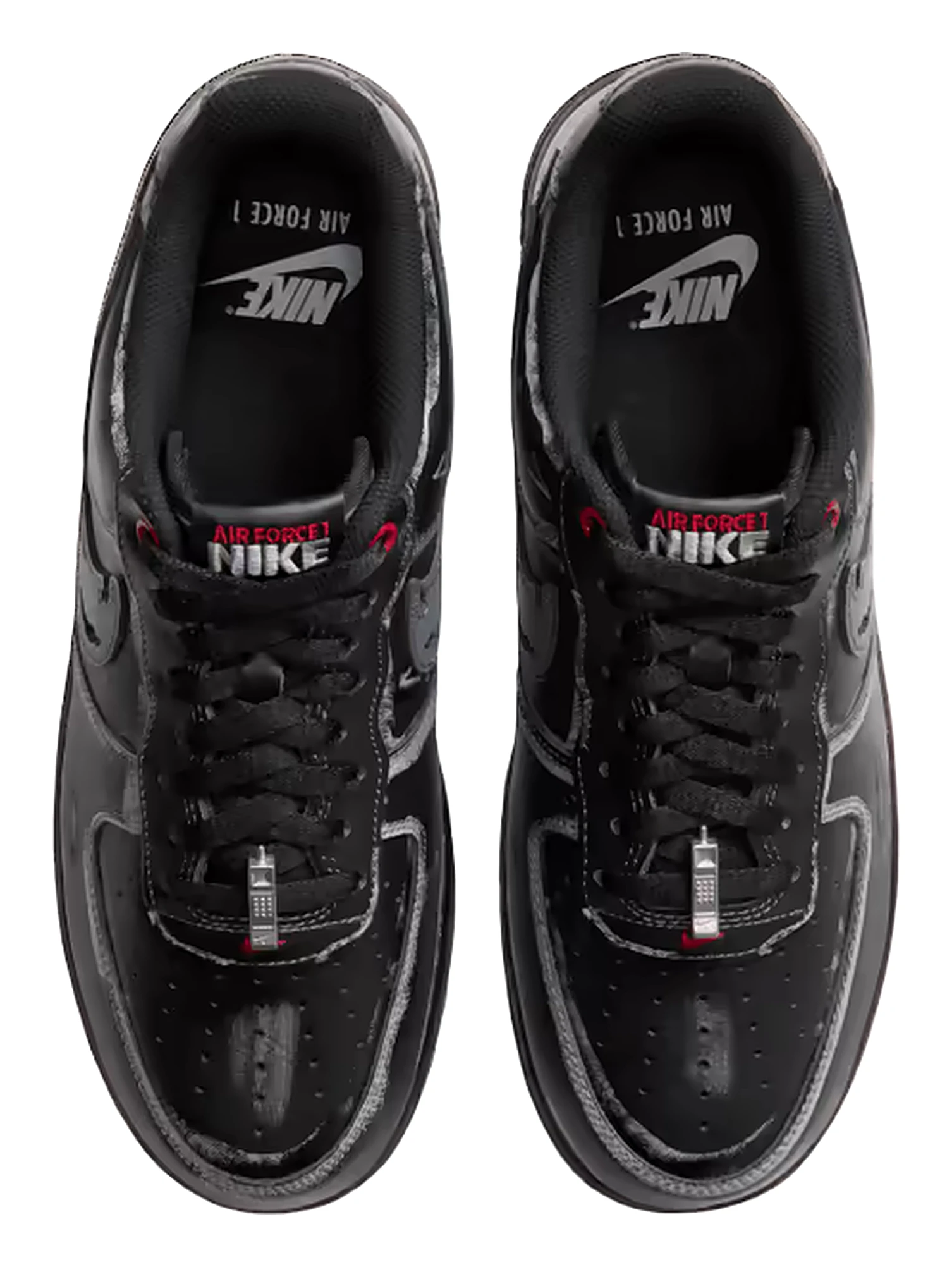 Nike Air Force 1 Low Ghostface Black IZ1207-010 - dall alto"